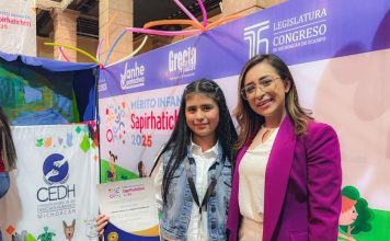 Reconoce Grecia Aguilar participación de niñas y niños en la entrega del Mérito Infantil Sapirhaticheri